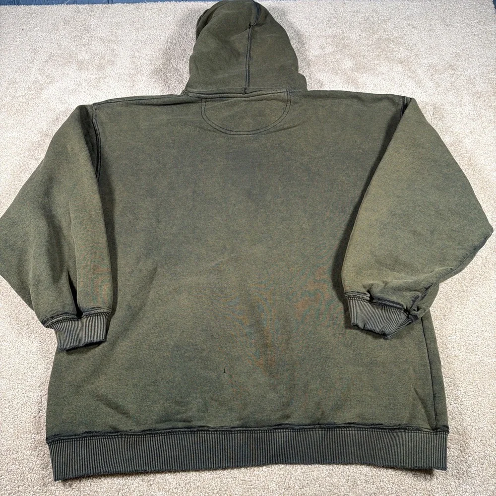 Big Dogs Mens‎ Long Sleeve Hoodie Sweatshirt Small Green Embroidered Read